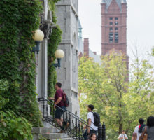 Summer Campus Scenes Students Walking Sitting HL Hall Of Languages Steps Crouse College