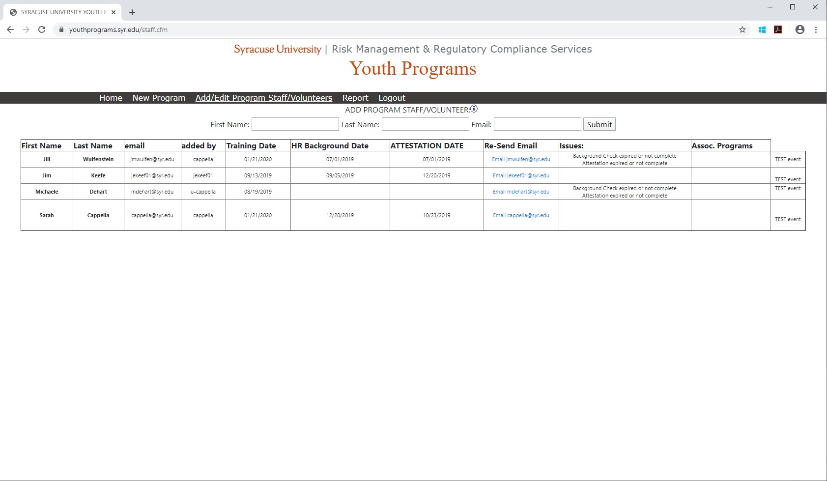 one staff web scheduler bshsi